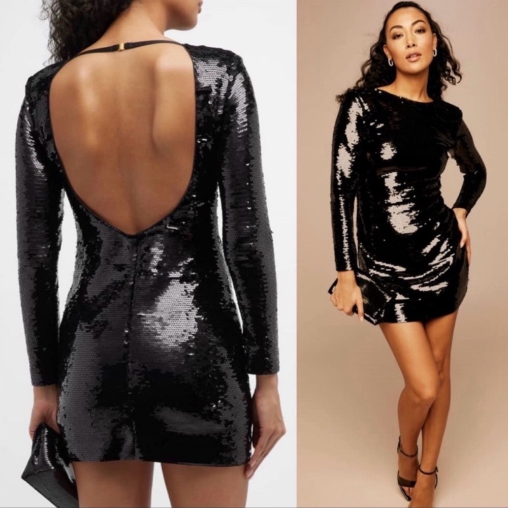 NWT Frame Black Sequin Knit Dress